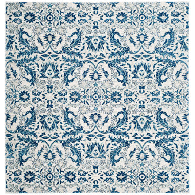 Alessia Floral Ivory/Blue Area Rug
