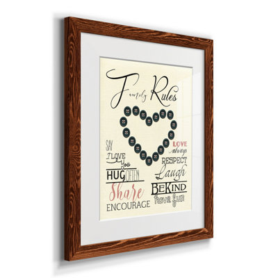 Family Rules Boutons - Impression de cadre photo sur papier