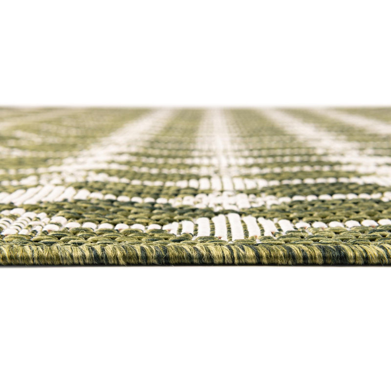 Green Traliccio Indoor/Outdoor Trellis Rug, Square 10'