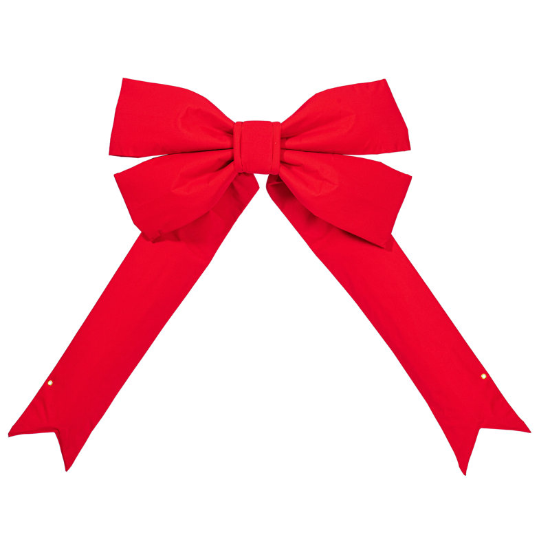 Vickerman Red Canvas 4 Loop Outdoor Christmas Bow UV, 36'' H x 45'' W x 9'' D