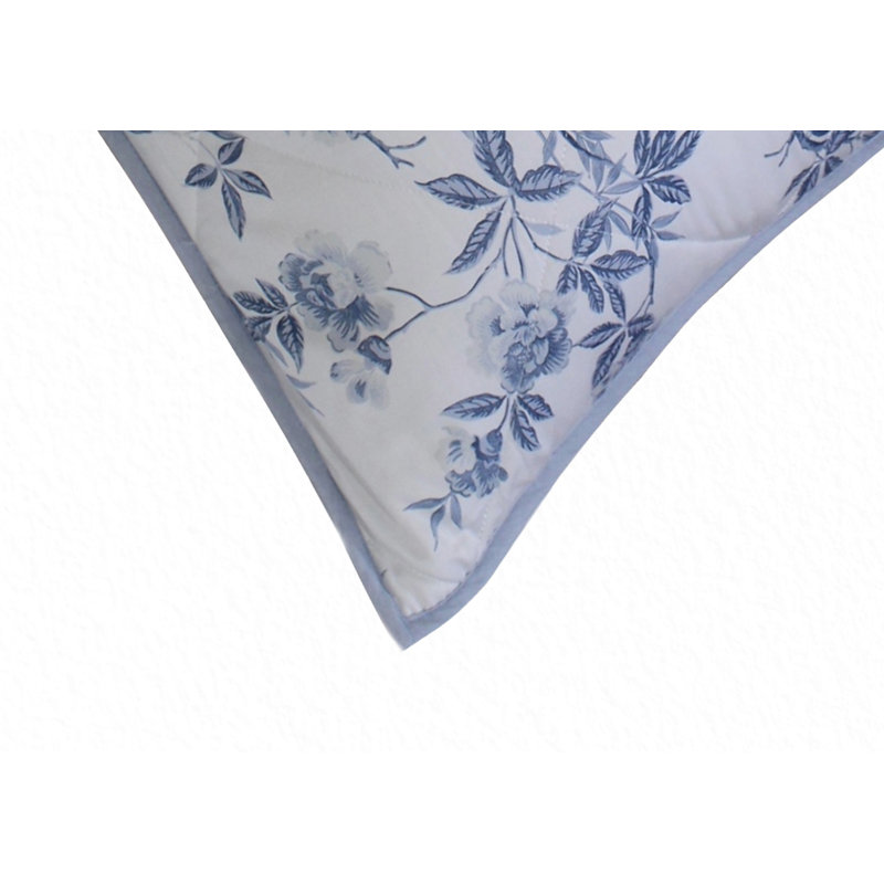 Josephine Quilted Sham Std,  Standard, White/Blue