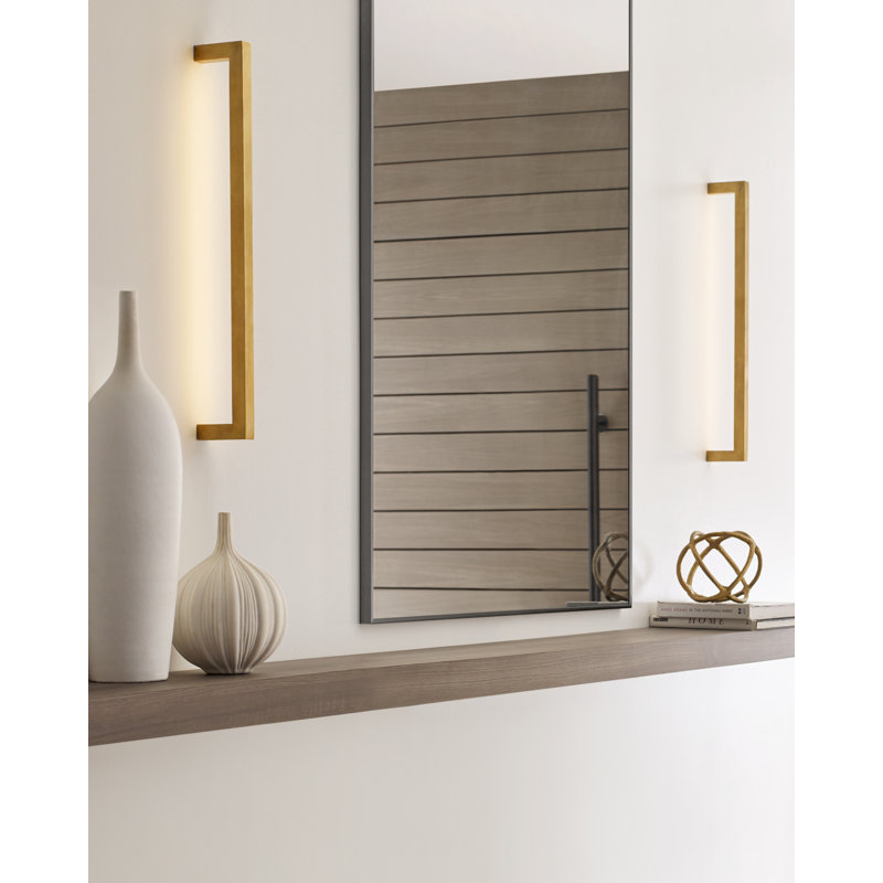 Stagger 1 - Light LED Armed Sconce, 25.1" H x 4.5" W x 4.2" D, Natural Brass