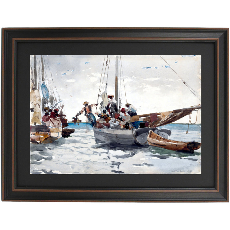 Scène de marché, Nassau par Winslow Homer, H 18 po x l 24 po