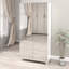 Range-chaussures avec 4 portes-miroirs, rangement de 50 po avec tablettes réglables et trous de ventilation, garde-robe en bois d'ingénierie résistant à la poussière pour le couloir / appartement