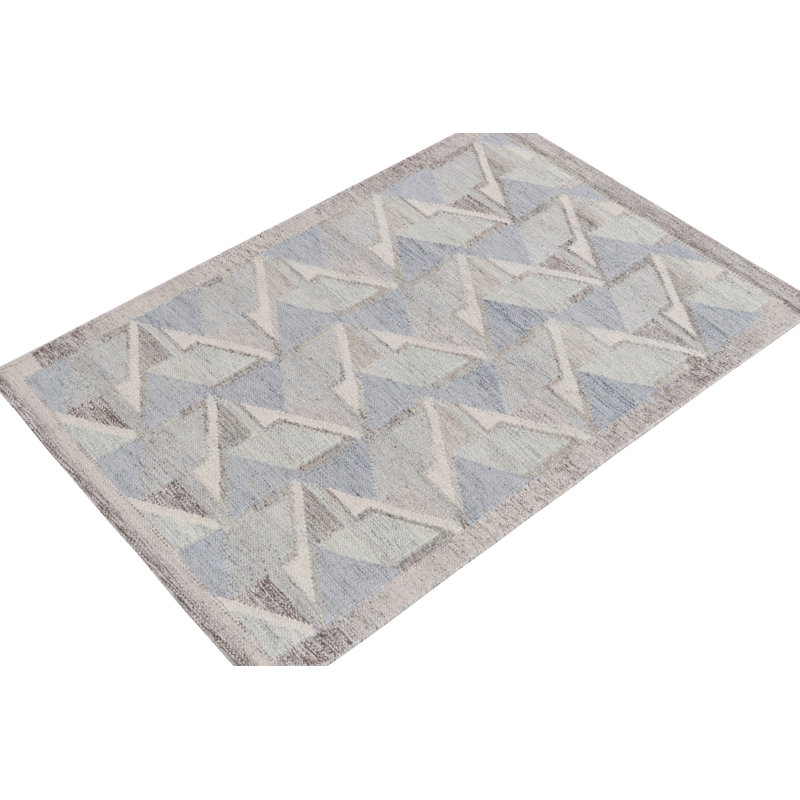 Scandinavian Wool Geometric Area Rug, Rectangle 10' x 14'