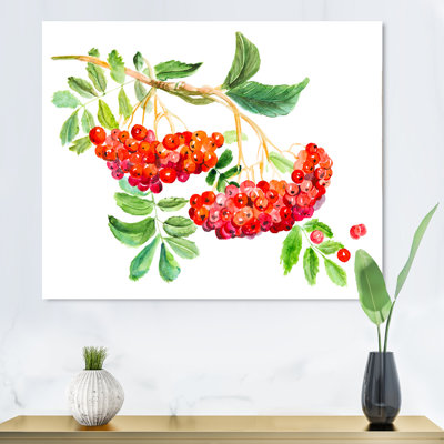 Red Viburnum Opulus Leaves - reproduction sur toile avec cadre flottant
