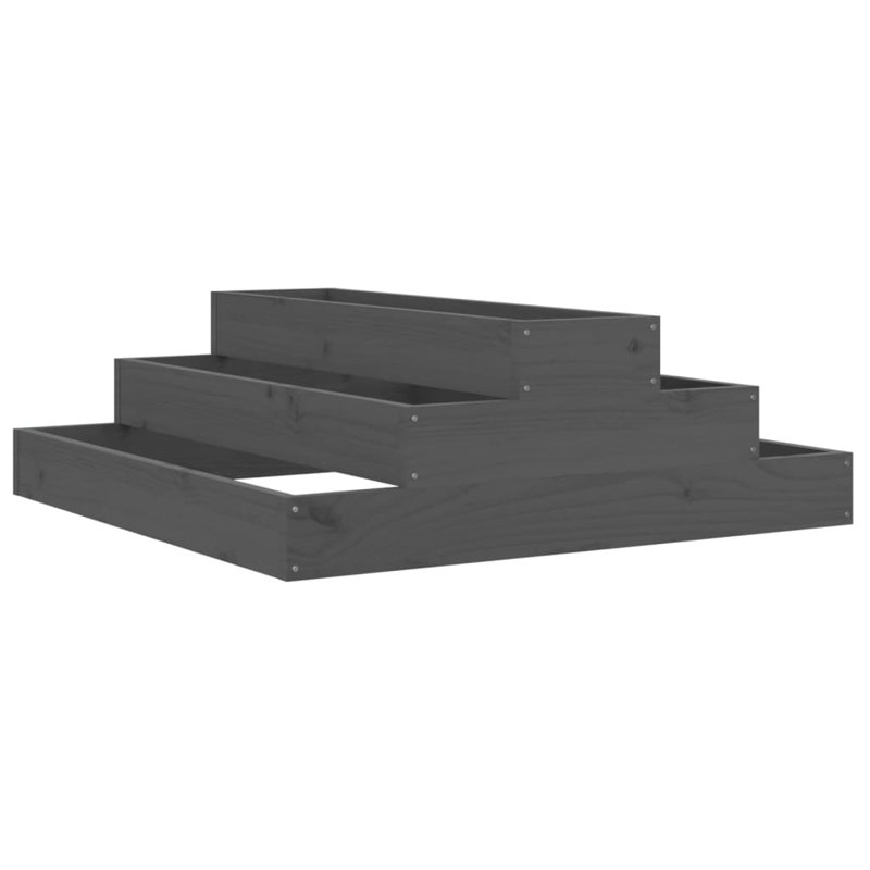 Arevalo Self-Watering Wood Raised Garden Bed, Grey, 27cm H x 80cm W x 80cm D