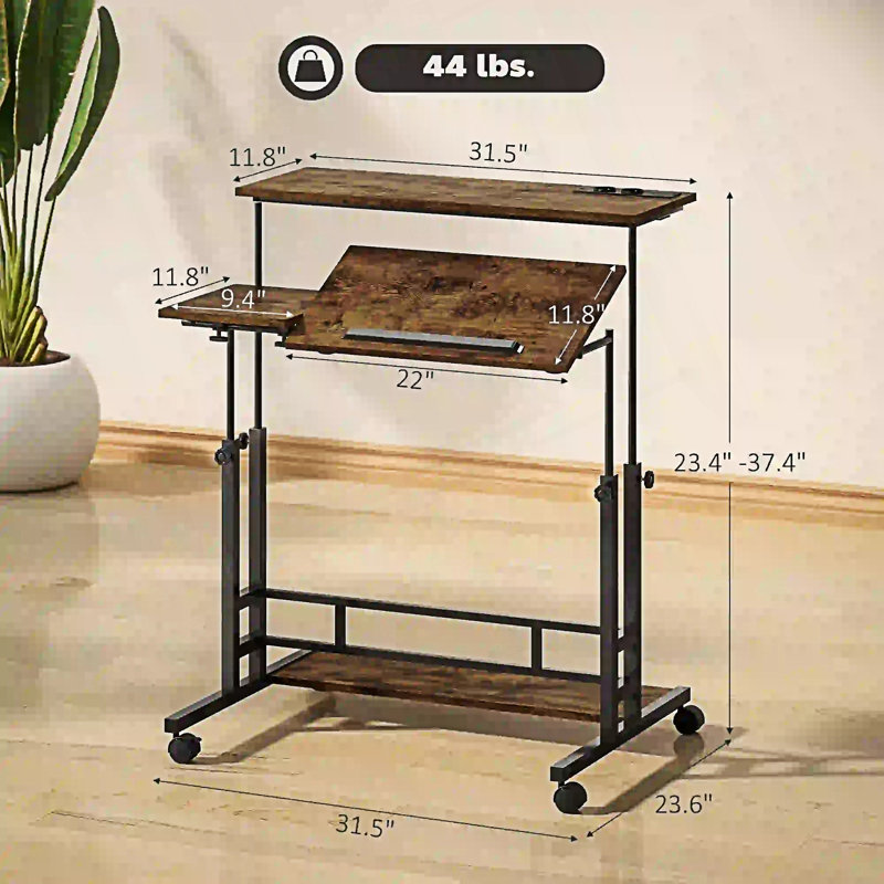 Bureau debout réglable, bureau debout avec plateau inclinable