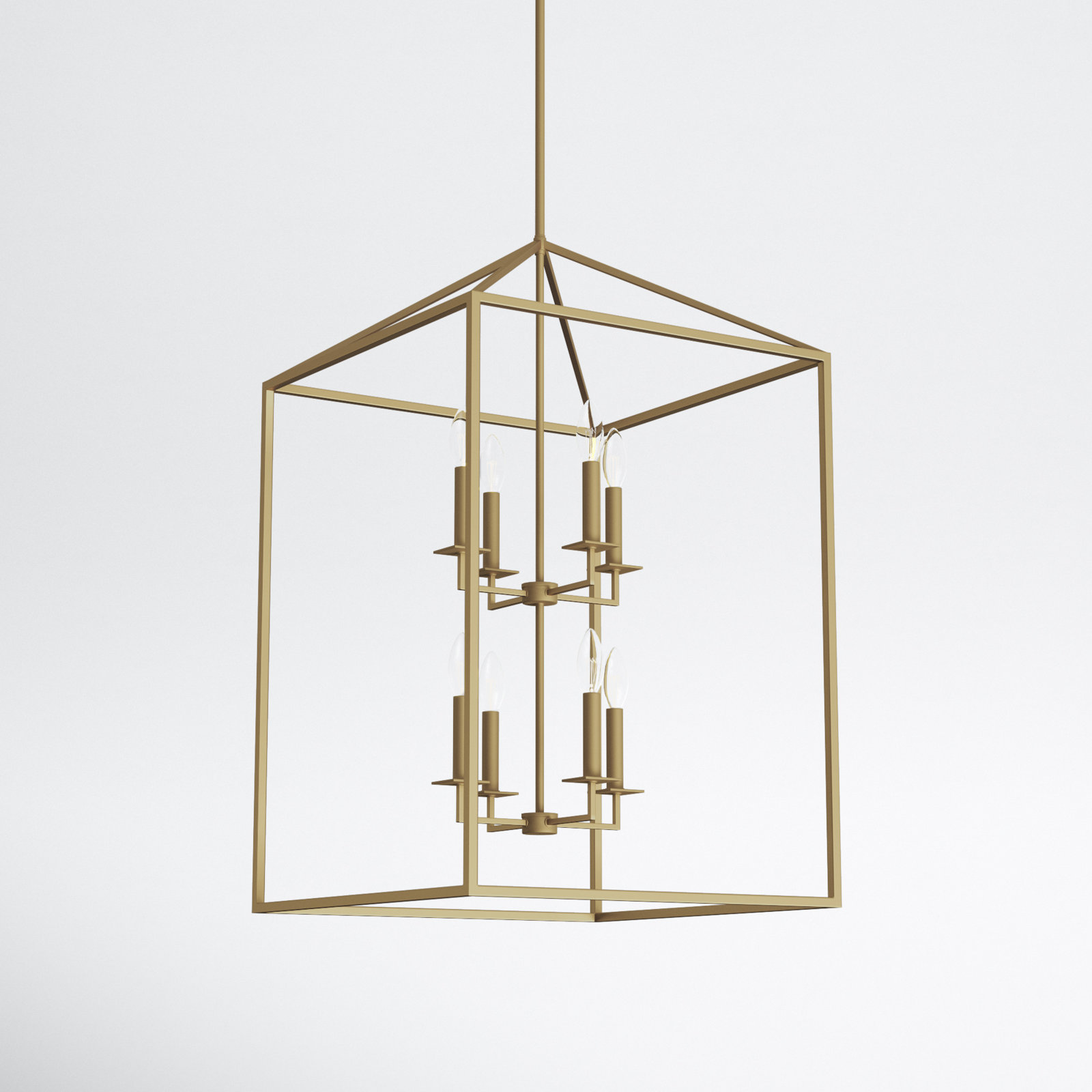 Ellis 8 - Light Dimmable Lantern Chandelier, Yes, 38" H x 22" W x 22" D, Satin Bronze