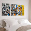 Ensemble de 3 tableaux sur toile représentant des engrenages industriels et des circuits imprimés
