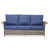 Blue Cushion/Brown Frame