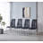 Glass Top Metal Base Dining Table With 4 Upholstered Dining Chairs,5 - Piece Pedestal Dining Set-616982851-616982861