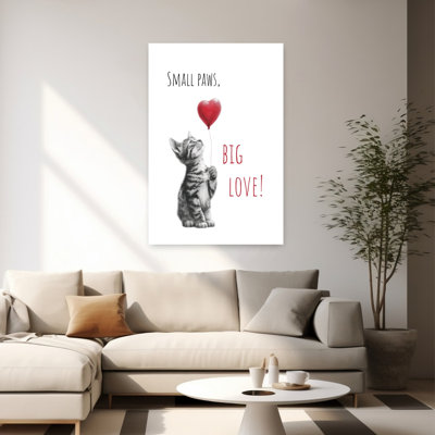 «Small Paws Big Love», reproduction d'art mural contemporain
