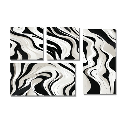 Minimalist Sophistication - 4 impressions sur toile surdimensionnées abstraites