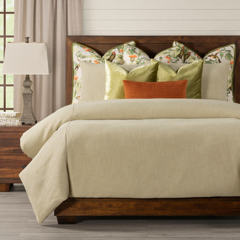Smithsonian Basket Weave Duvet Cover and Insert Set, California King Duvet Cover + 2 Shams + 6 Throw Pi