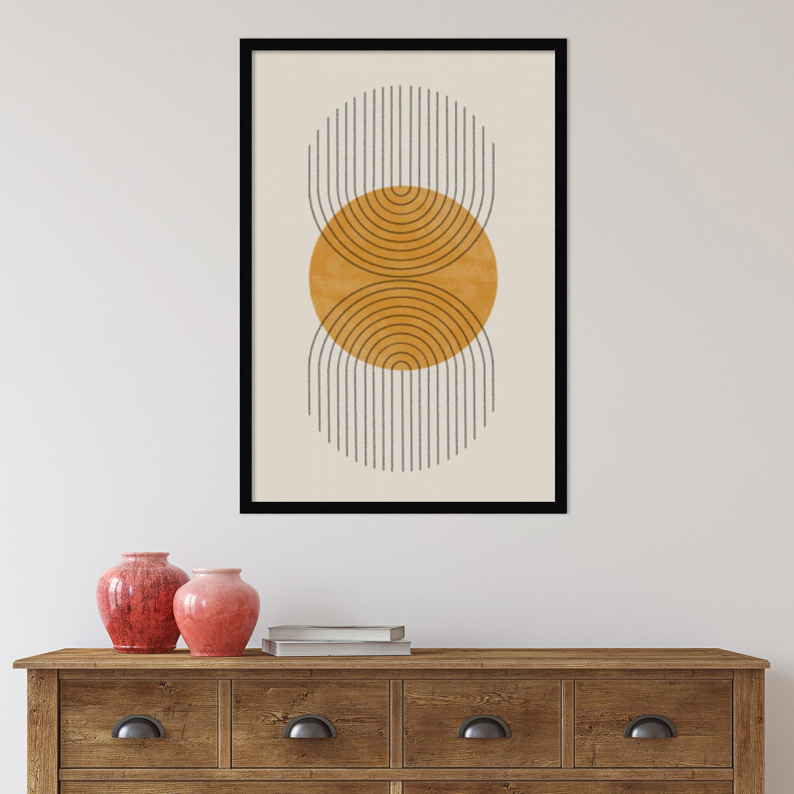 Perfect Point Yellow by The MIUUS STUDIO, Black Framed, 33" H x 23" W x 1" D