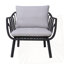 Fauteuil club d'extérieur Huron PP, finition blanche avec coussin brun, ensemble de 2-1865916882