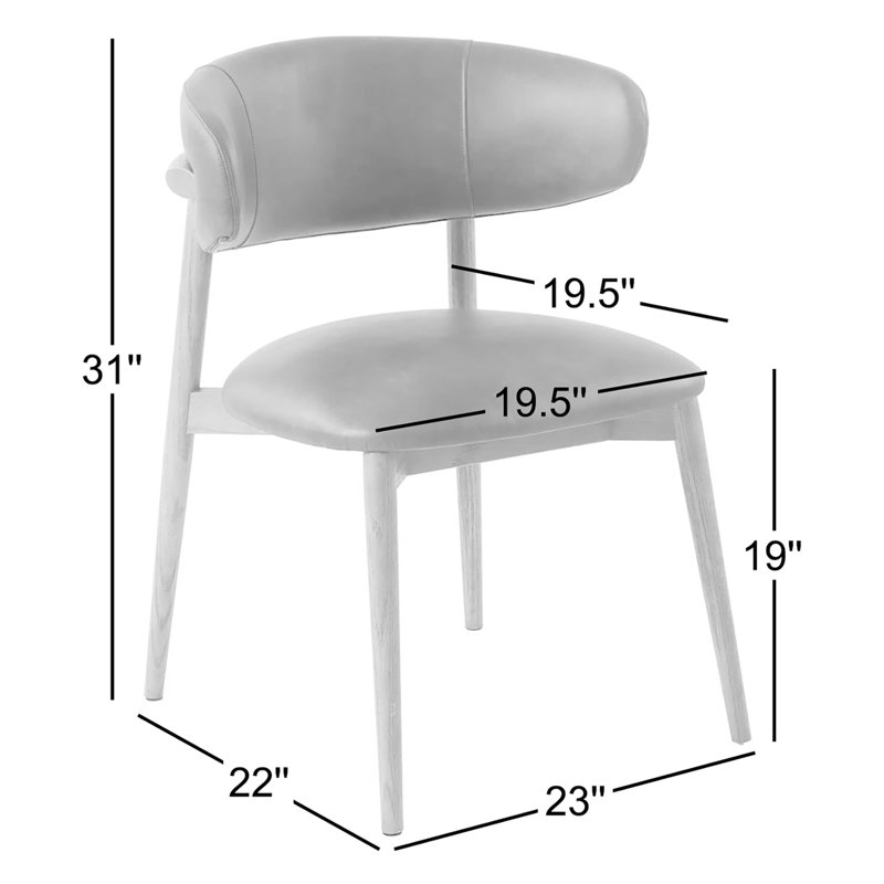 Chaise rembourrée en cuir Olimpio, tabac
