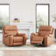 Fauteuil inclinable électrique double en cuir véritable Caritina-123109999