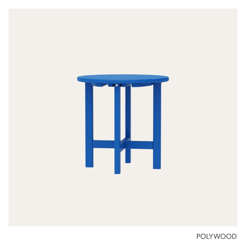 POLYWOOD Round 18" Side Table, Pacific Blue