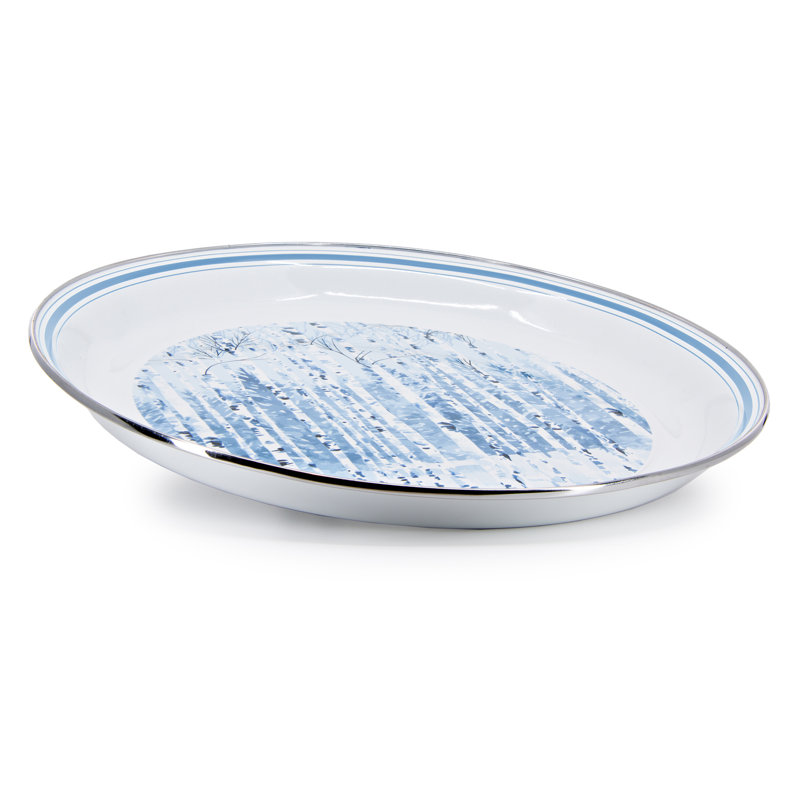 Aspen Grove Handmade Enamelware Tray, 2.25" H x 20" W x 20" D