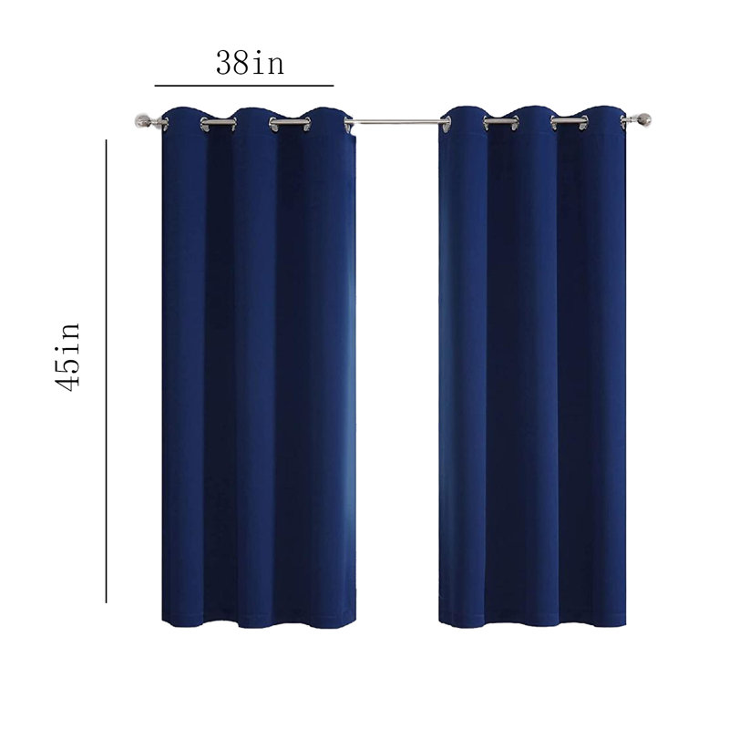 Paire de rideaux occultant avec œillets 54 po x 84 po, Bleu marine, L 54 po x L 84 po