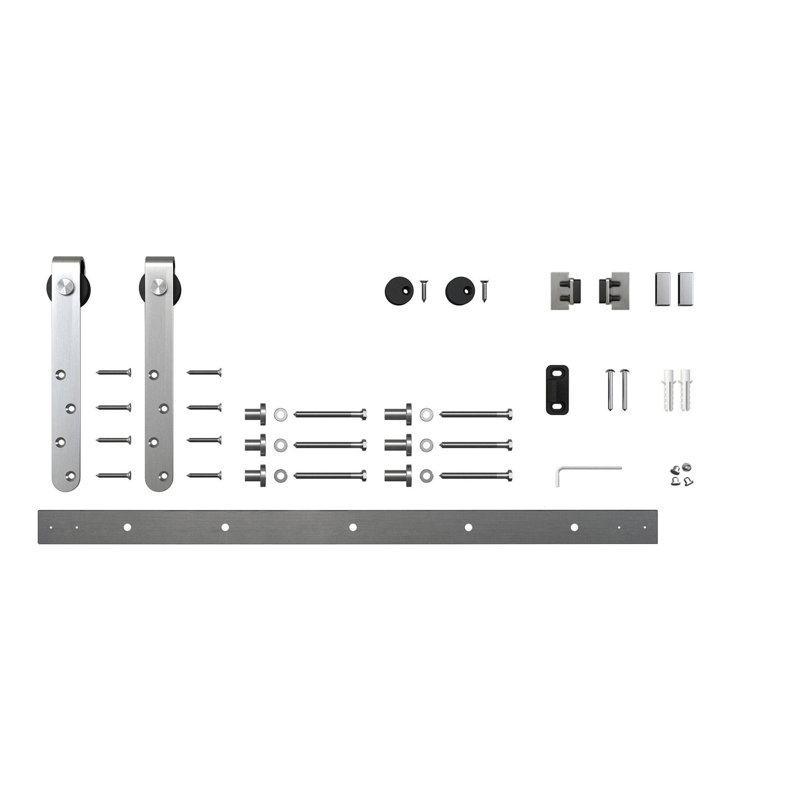 Mini trousse de quincaillerie de porte de grange simple standard, Acier inoxydable
