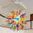 Semi-recessed Ceiling Light Fixture, Hand Blown Coloured Glass Chandeliers With Bulbs