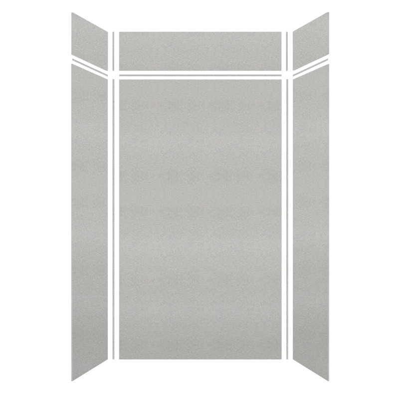 SaraMar 48'' W Gray Solid Surface Shower Wall Panels
