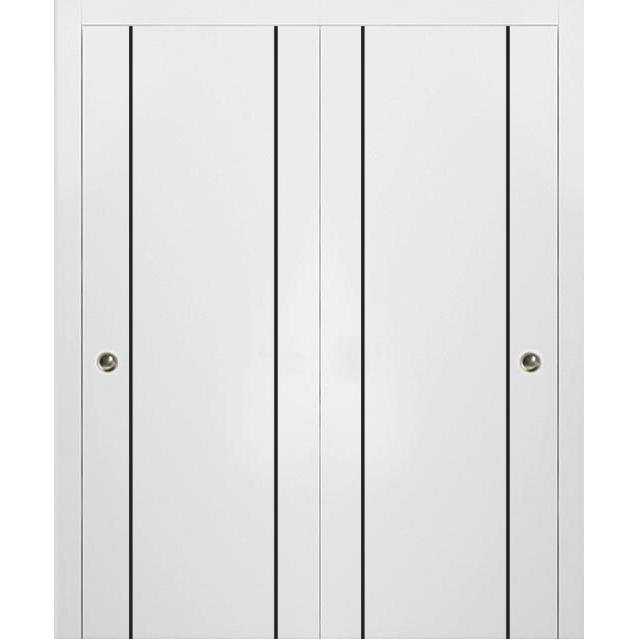 Finition en bois massif manufacturé, Satin blanc, 36 po x 84 po