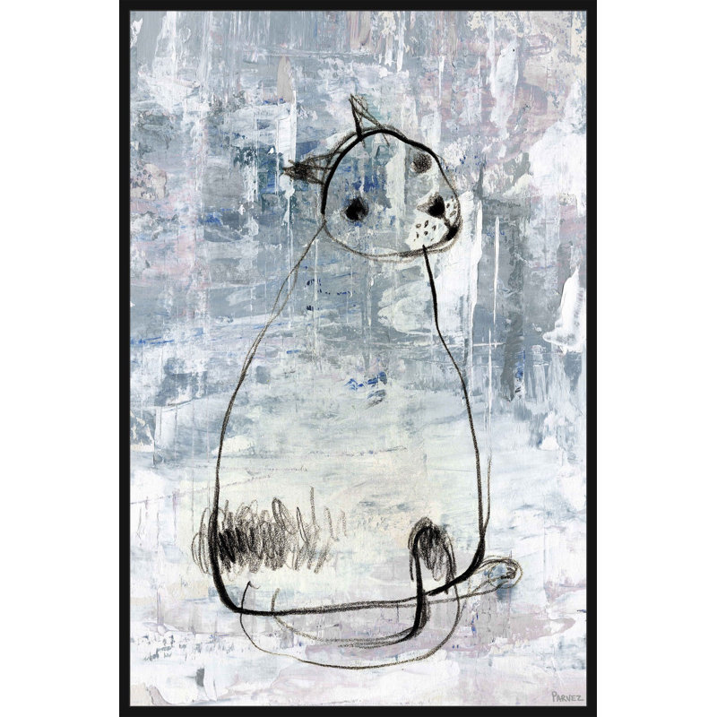 « cat outline »-cadre de cadre flottant, reproduction d’art sur toile, H 18 po x l 12 po x P 1,5 po