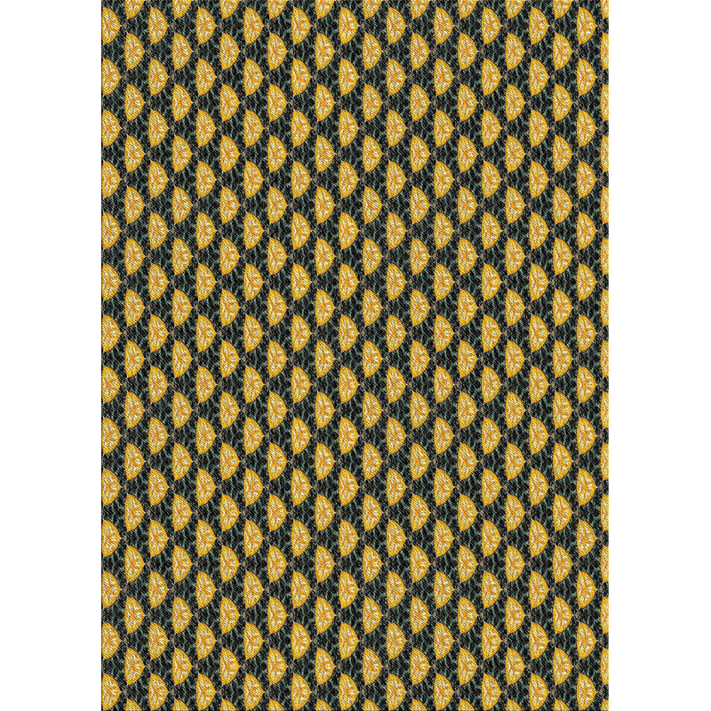 Tapis jaune/noir tissé à la machine, Rectangle 5 pi x 7 pi