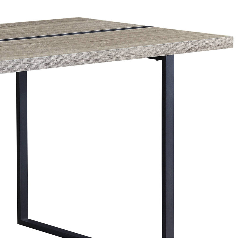 Table de salle à manger à 2 tablettes en chêne gris et noir