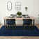 Solid Color Machine Woven Polypropylene Area Rug in Navy