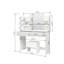 Coiffeuse moderne avec 2 tiroirs et 4 tablettes ouvertes avec miroir-1379333983