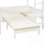 Lit mezzanine double en bois avec bureau, tablette de rangement de chevet, canapé et lumière-2003611193