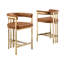 Tabouret Leathaire avec structure en chrome mat-396347922