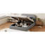 Lit plateforme tapissier stable avec toison et unité de rangement hydraulique pleine grandeur au fini gris-710493634