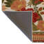 Tapis décoratif moderne beige et rouge à motif de roses et de feuilles-1324889694
