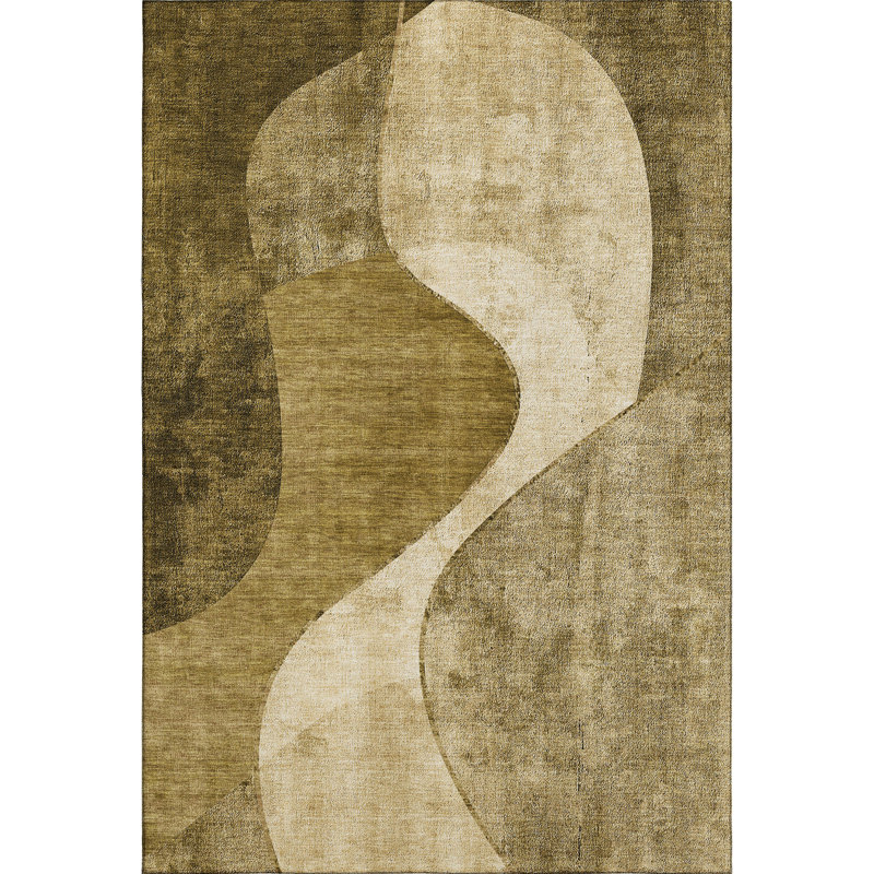 Premium Machine Washable Cerrito Brown Rug, Rectangle 8' x 10'