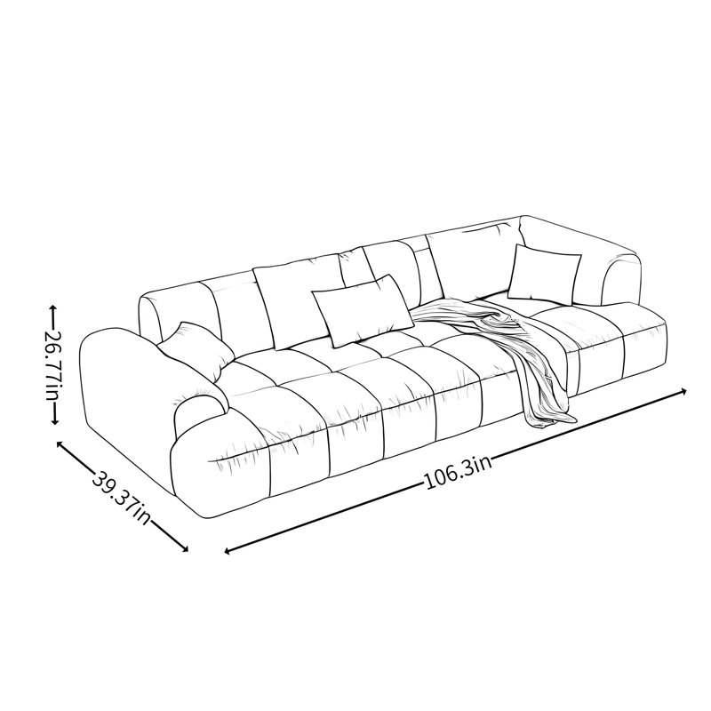 Cream Style Technology Cloth  Sofa