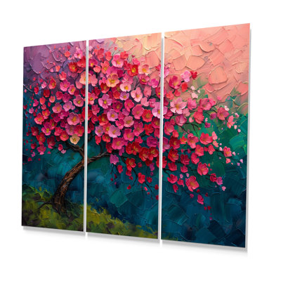 «Rose Cherry», art mural cerisier rose et bleu