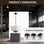Luminaire suspendu Farmhouse, lustre tambour 4 lumières avec abat-jour en tissu à 2 niveaux, éclairage suspendu réglable pour salle à manger, îlot de cuisine, salon