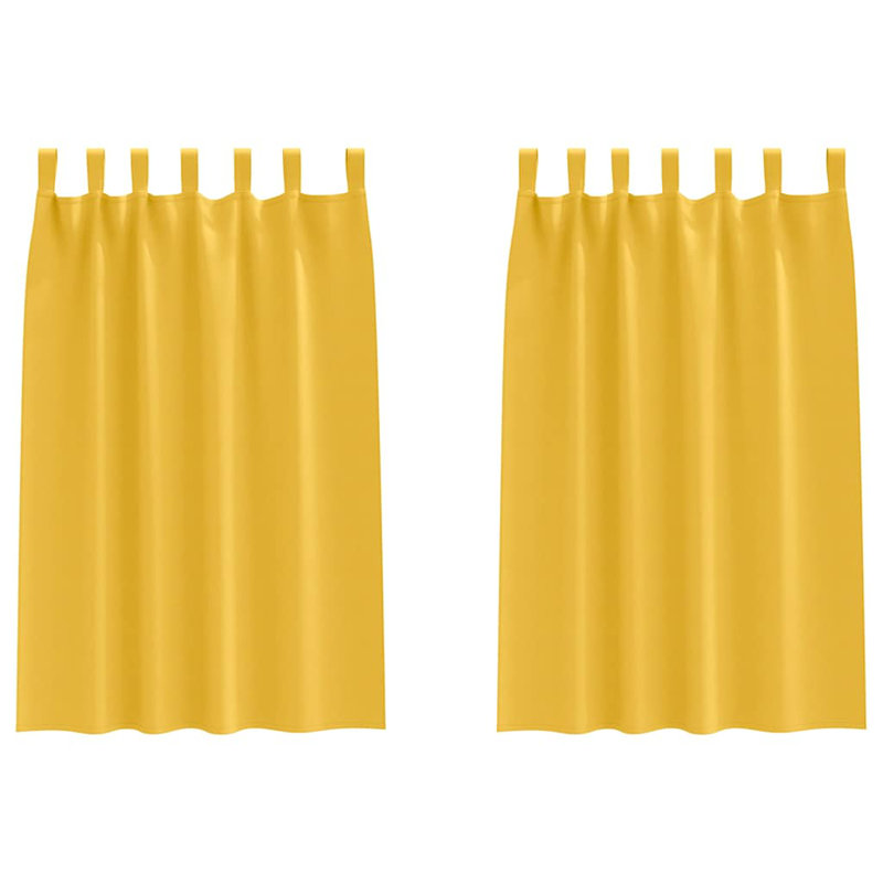 Curtains With Curtains 2 Pcs Polyester, 175cm Width x 140cm Drop, Mustard Yellow