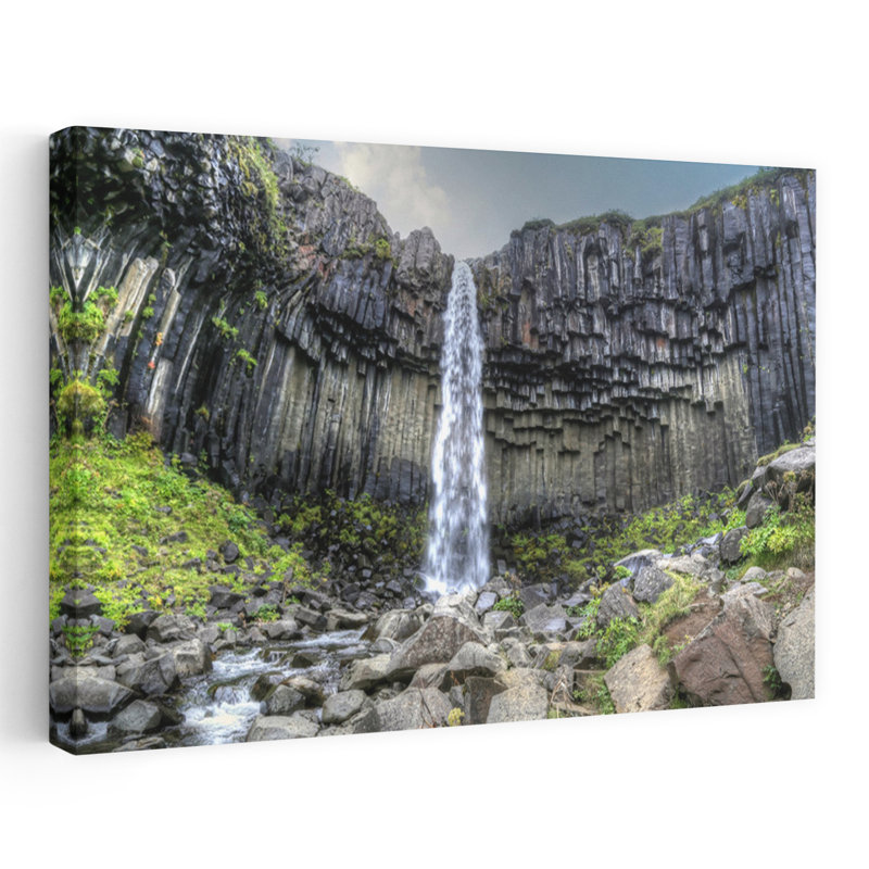 Svartifoss, paysage abstrait contemporain, art naturel, H 16 po x l 24 po