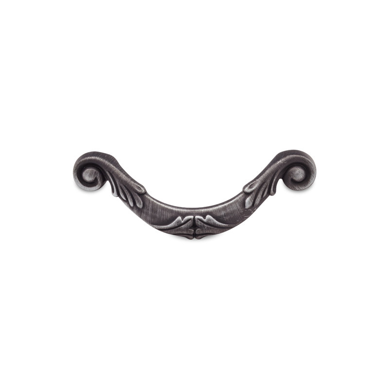Poignée courbée ornée CP Series, Nickel vieilli, 3 1/2"