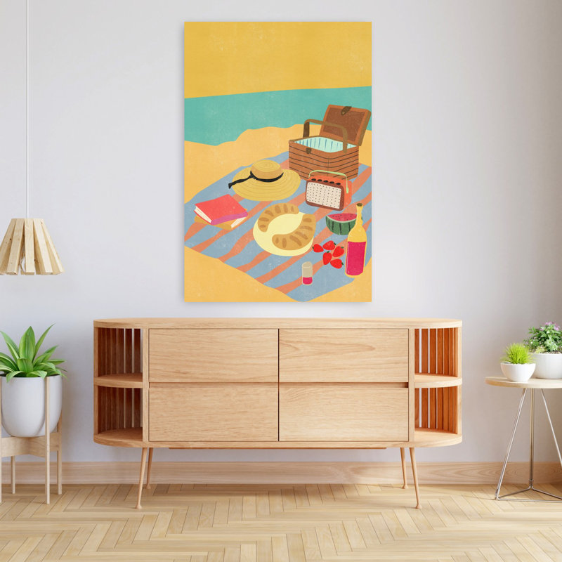 Art mural coloré sur la plage, H 48 po x l 32 po