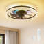 Ventilateur de plafond 19 po noir avec éclairage, ventilateur à DEL encastré à intensité variable avec télécommande RVB pour salon, chambre à coucher-755931226