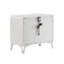 Table de chevet 2 tiroirs avec double port USB, blanc brillant