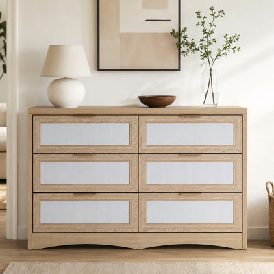 6-Drawer Double Dresser with Framed Drawer Fronts